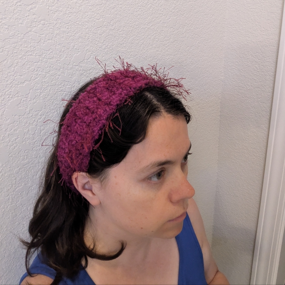 Fuzzy Fuchsia Handmade Headband